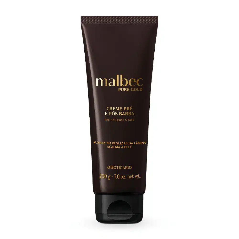 84690__MALBECCRPRE_POSBARBPUREGOLD200g.webp Creme pré e pós barba Malbec Pure Gold, 200g - Image 1
